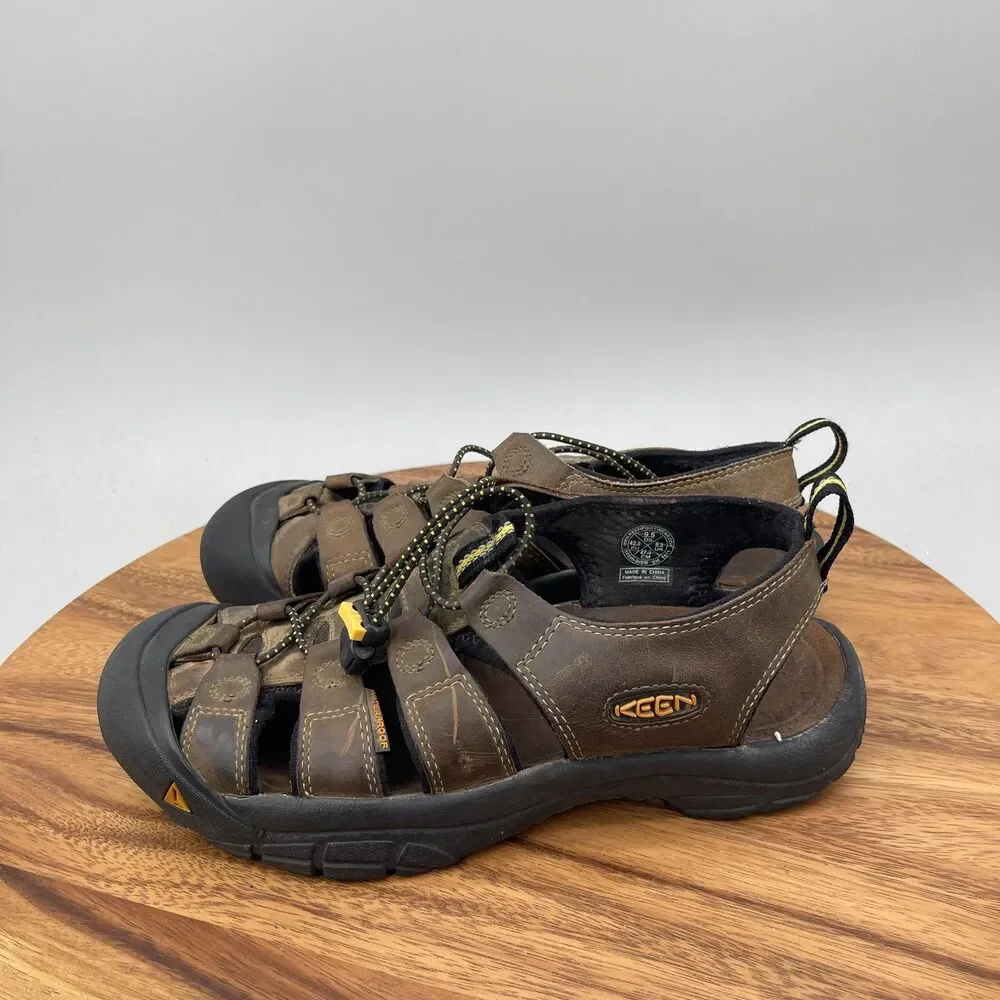 Keen Newport Sandals Mens Size 9.5 Brown Leather Outdoor Trail Hiking Outdoor